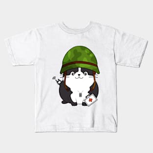 First aid military fat cat Kids T-Shirt